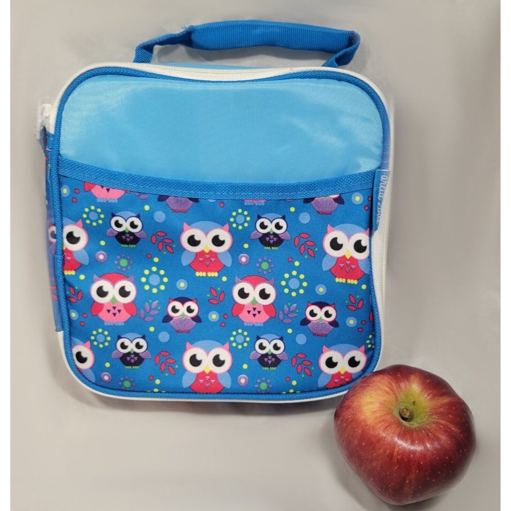 ARCTIC ZONE Owl Print Thermal Insulated Exterior Pocket Lunch Tote Bag Box